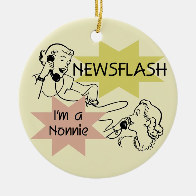 Kurznachricht bin ich ein Nonnie T-Shirts und Keramik Ornament (Vorne)