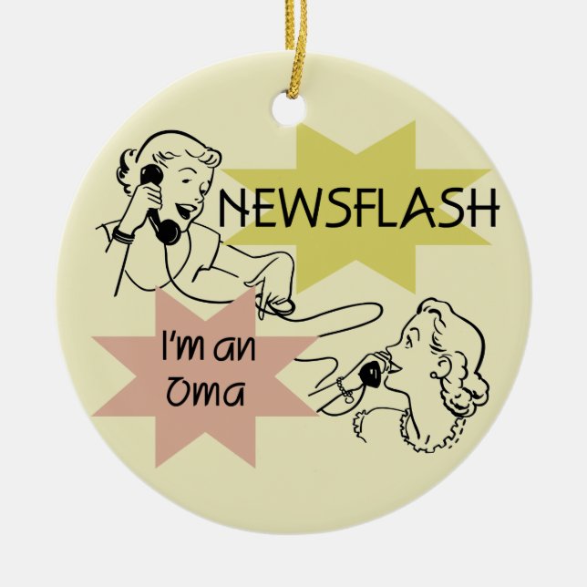 Kurznachricht bin ich ein Oma T - Shirts und Keramik Ornament (Vorne)