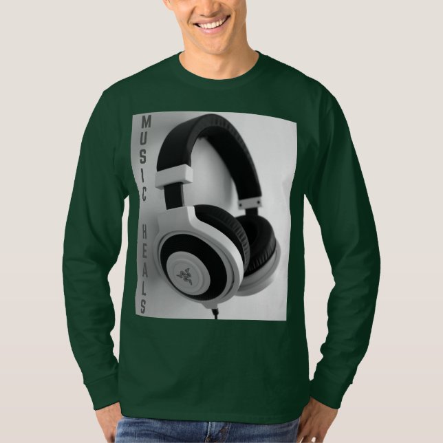 Kurzschläfchen-T-Shirt für Kopfhörer T-Shirt (Vorderseite)