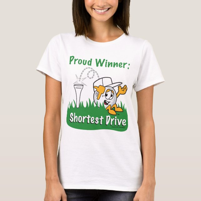 Kurzster Antriebs-Loch-Preis für Golf-Turnier T-Shirt (Vorderseite)
