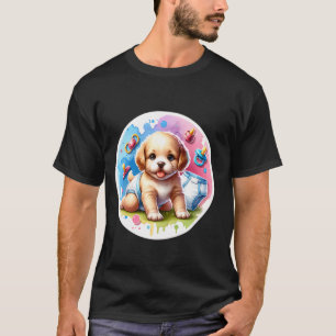 Kuschel den Moment Süße Baby Windel Welpen Kuschel T-Shirt