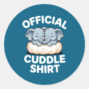 Kuschel-Shirt Süßes Baby-Elefant Knuddeln  Runder Aufkleber