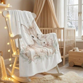 Kuscheldecke aus Fleece für den Winter im Wald