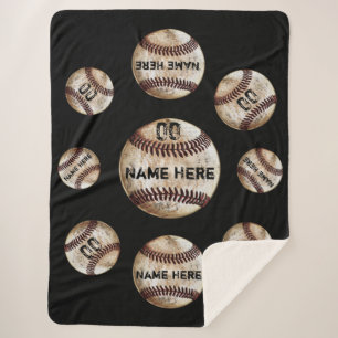 Kuschelige Plüsch-Sherpa-Baseballdecke, personalis Sherpadecke