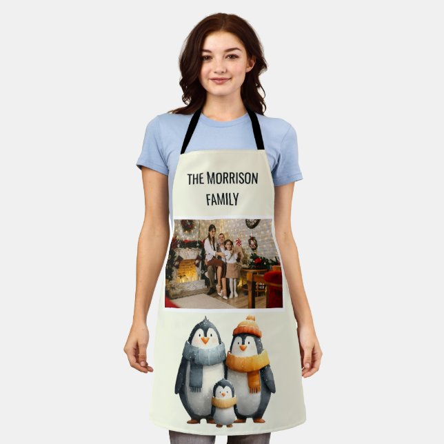 Kuschelige Winter-Pinguin-Familie Schürze (Getragen)