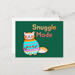 Kuschelmodus Kuschel-Garnkatze Postkarte