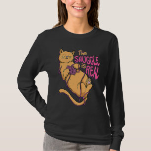 Kuscheln ist echt Stricken Häkeln Katze Strickeri T-Shirt