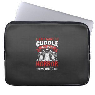 Kuscheln und Horrorfilme anschauen Skelett Hallowe Laptopschutzhülle