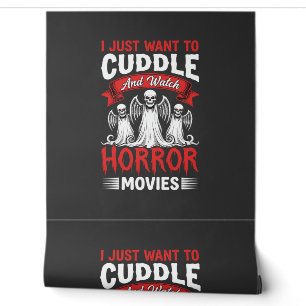 Kuscheln und Horrorfilme schauen Skelett Halloween Tapete
