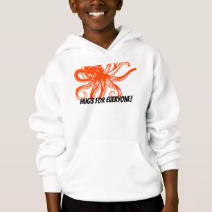 Kuschelnder orange Oktopus  Hoodie
