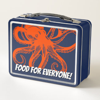 Kuschelnder orange Oktopus Metall Brotdose