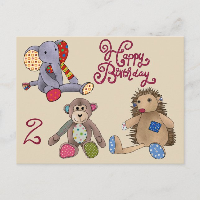 Kuscheltiere Postkarte (Vorderseite)