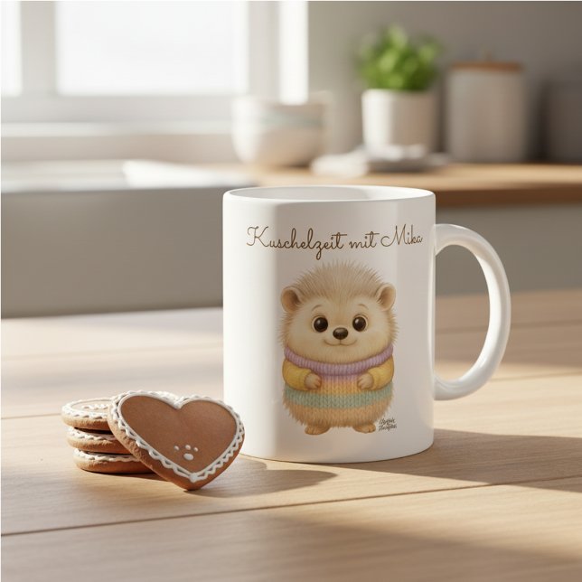 Kuschelzeit Igel mit Name Kaffeetasse (Von Creator hochgeladen)