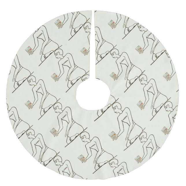 "Kushim, der Buchhalter, der einen Rechner hat" Polyester Weihnachtsbaumdecke (Vorderseite)