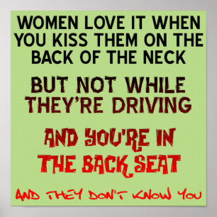 Kuss auf das Neck-Funny-Poster-Zeichen Poster