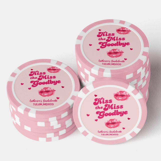 Küss auf der Jungfrau-Bachelorettenreise Pokerchips (Stapel)