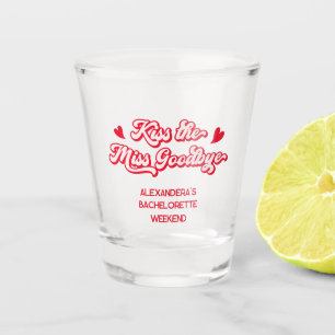 Küss auf Wiedersehen Pink Bachelorette Schnapsglas