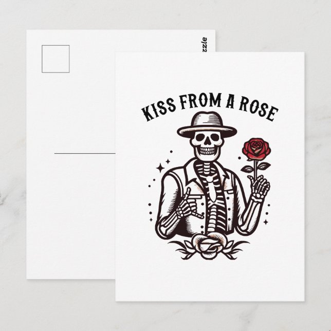 Kuss aus einer Rose Postkarte (Vorne/Hinten)