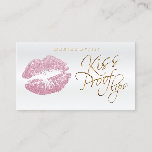 Kuss-Beweis-Lippen - rosa Glitzer und elegantes Visitenkarte (Vorderseite)