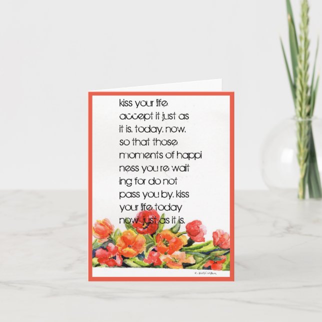 "Kuss dein Leben" Faltkarte Dankeskarte (Vorderseite)