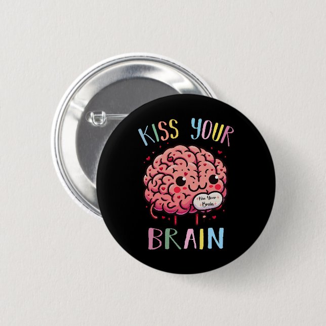 Küss deinen Hirnlehrer Button (Vorne & Hinten)