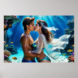 Kuss der Unterwasserliebenden Poster