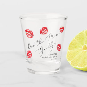 Küss die Miss auf Wiedersehen Junggesellinnenabsch Schnapsglas