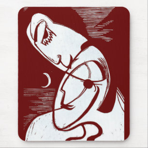 Kuss durch Mondlicht und Ozean Mousepad