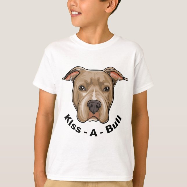 Kuss-EIN-Stier Pitbull T-Shirt (Vorderseite)