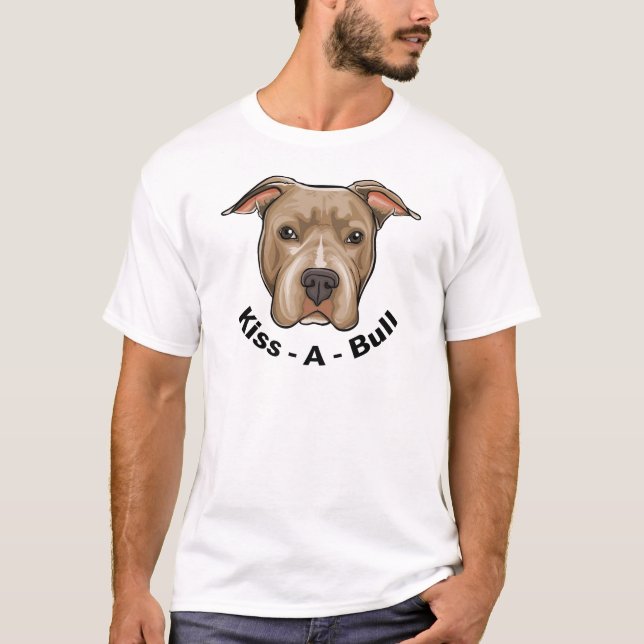 Kuss-EIN-Stier Pitbull T-Shirt (Vorderseite)