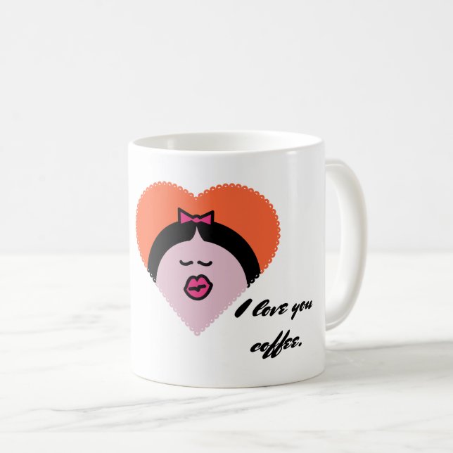 Kuss-Emoji Kaffeetasse (VorderseiteRechts)