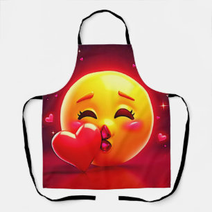 Kuss-Emoji: Liebe und Herzen Kunst Schürze