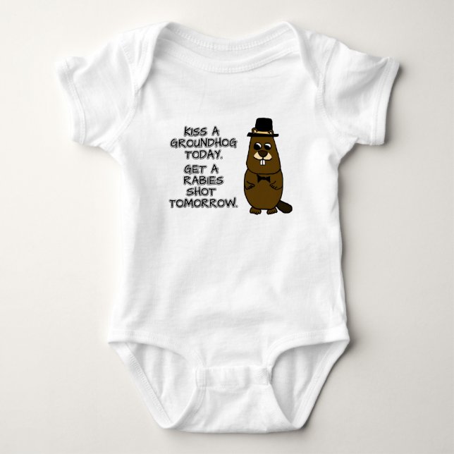 Küss heute ein Erdhuhn - Schuss morgen mit Tollwut Baby Strampler (Vorderseite)
