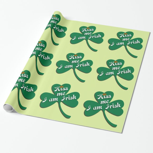 Kuss ich irisch sein geschenkpapier (Ungerollt)