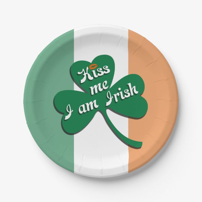 Kuss ich irisch sein pappteller (Vorderseite)