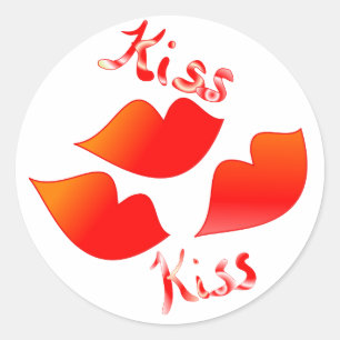 Kuss-Kuss Runder Aufkleber