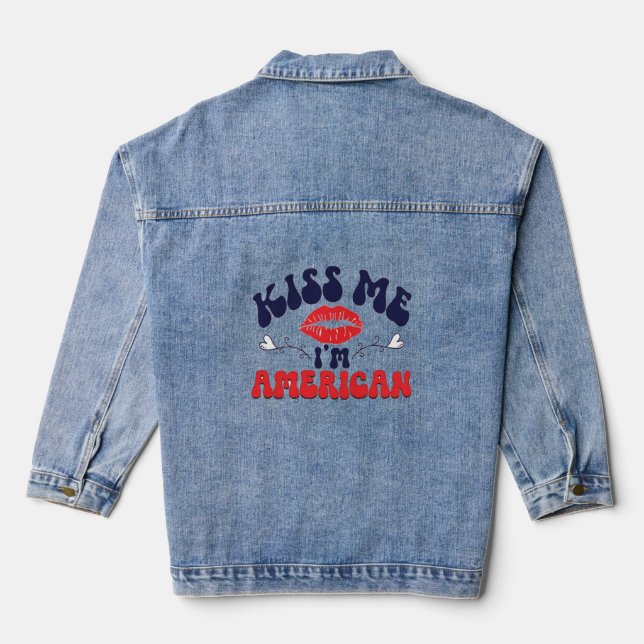 Kuss machen: Ein einzigartiges und romantisches Tr Jeansjacke (Rückseite)