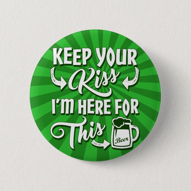 Küss Me Funny Irish nicht Button (Vorderseite)