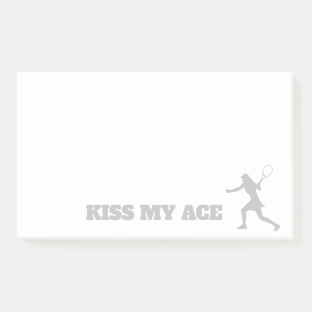 Kuss meine Ass Tennisweibin Silhouette lustig Post-it Klebezettel (Vorderseite)