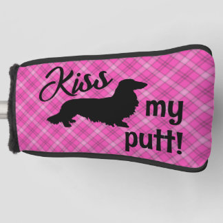 Küss meine Karierte Dackel Dog Putter Kopfbedeckun Golf Headcover