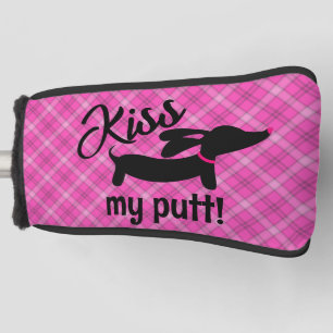 Küss meine Karierte Dackel Dog Putter Kopfbedeckun Golf Headcover