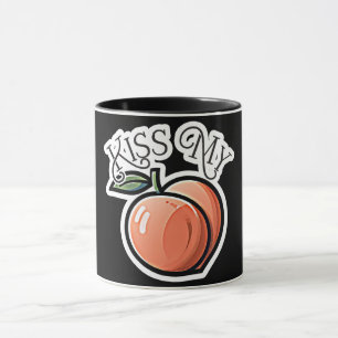 Küss meine Pfirsich Pfirsiche Lustige Frucht Tasse