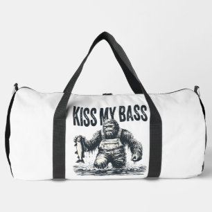 Küss meinen Bass Bigfoot-Angeln Schwarz Duffle Bag