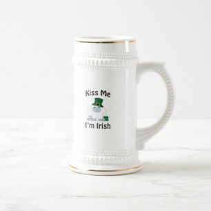 Küss mich, ich bin ein irischer Yeti Bierglas