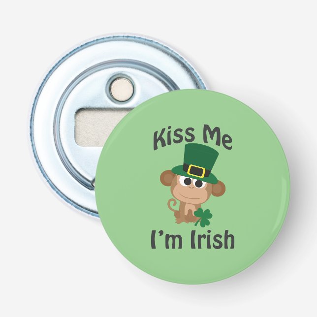 Küss mich, ich bin Irin! Affe Flaschenöffner (Vorderseite)