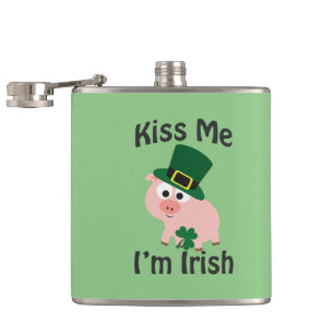 Küss mich, ich bin Irin! Schwein Flachmann