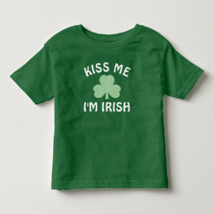 Küss mich, ich bin irisch, grüner Shamrock St. Pat Kleinkind T-shirt