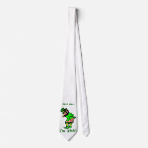 Küss mich, ich bin irisch Mooning Leprechaun Neck Krawatte