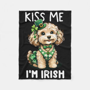 Küss mich, ich bin Irish Doodle Kinder Männer Frau Fleecedecke