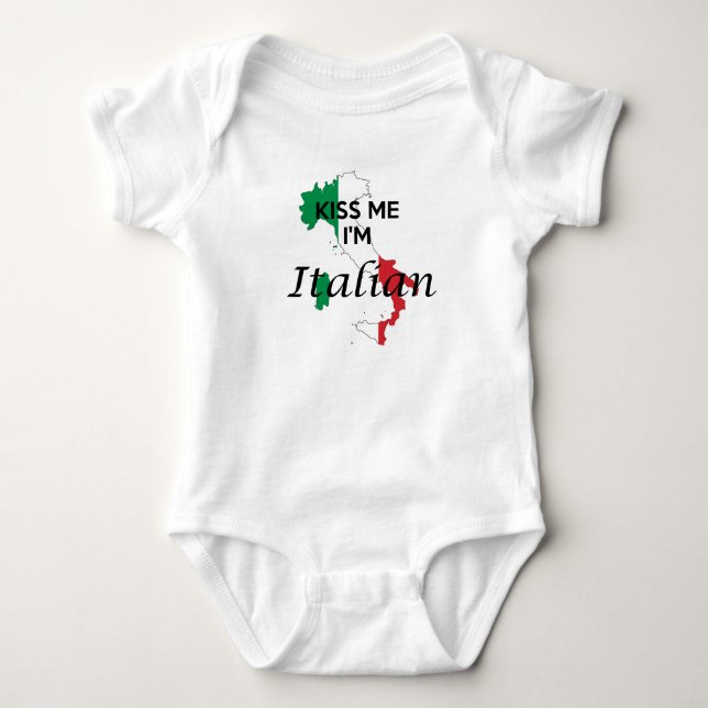 Küss mich, ich bin Italiener Baby Strampler (Vorderseite)